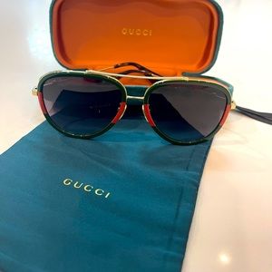 Gucci Brow Bar Aviator Sunglasses